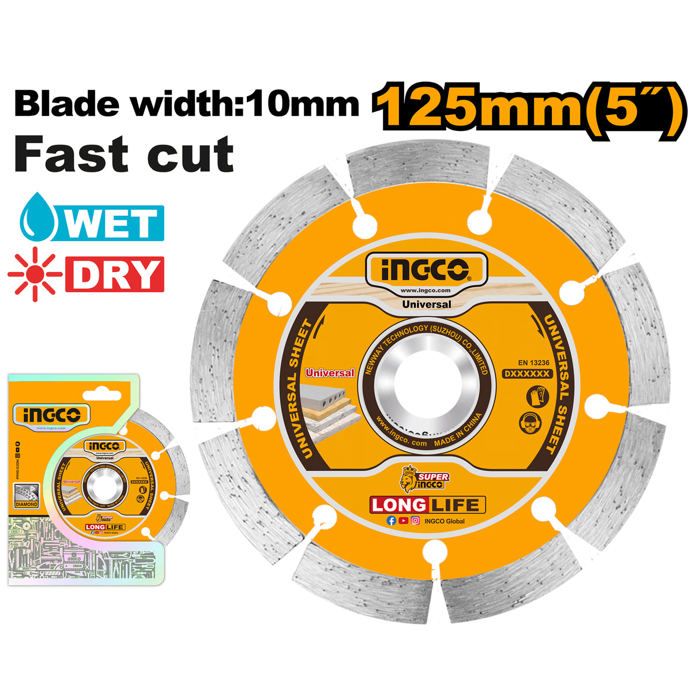 INGCO - DISQUE DIAMANT 125MM  A EAU ET SEC INGCO