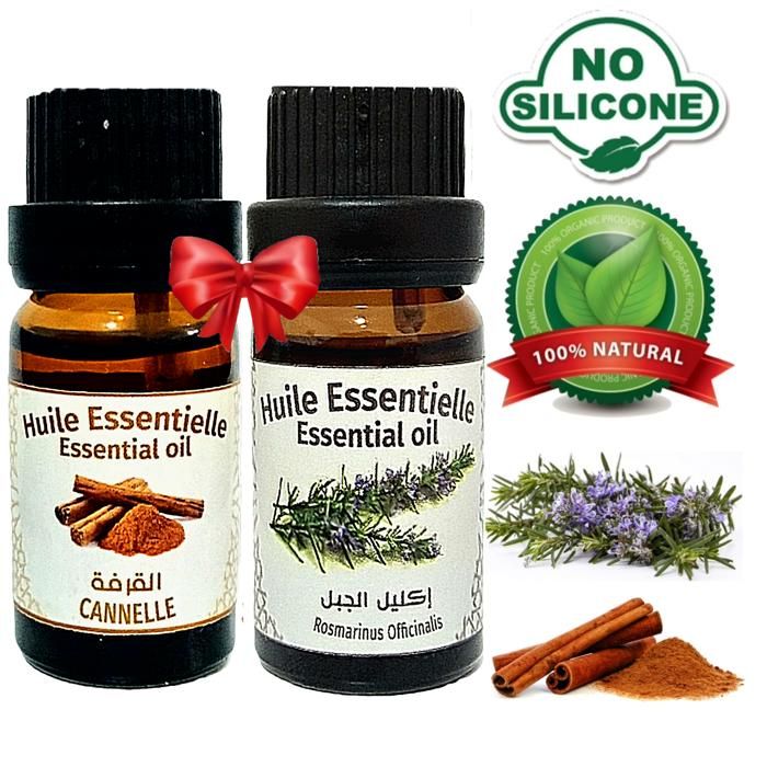 Huile essentielle Romarin 100% Naturel -10ml + Huile essentielle Cannelle 100% naturel 10ml