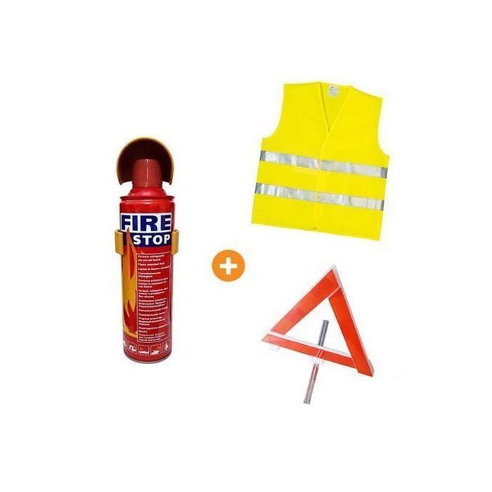 Kit de Sécurité pour Véhicule - Extincteur, Triangle et Gilet