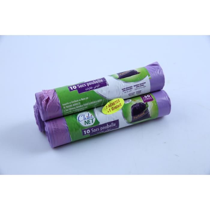 Lot Chikinet 2 + 1 sacs poubelle 60L 10 unités