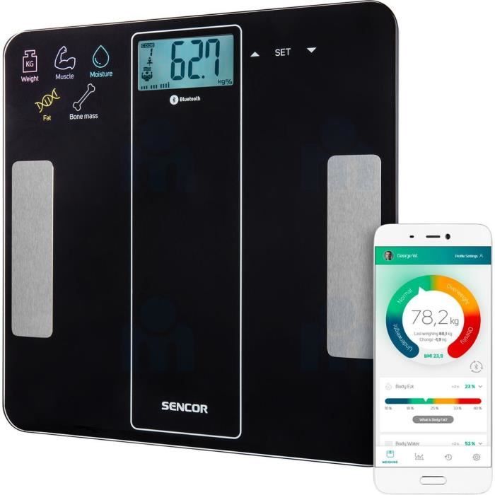Pèse personne BLUETOOTH SBS 8000BK NOIR SENCOR