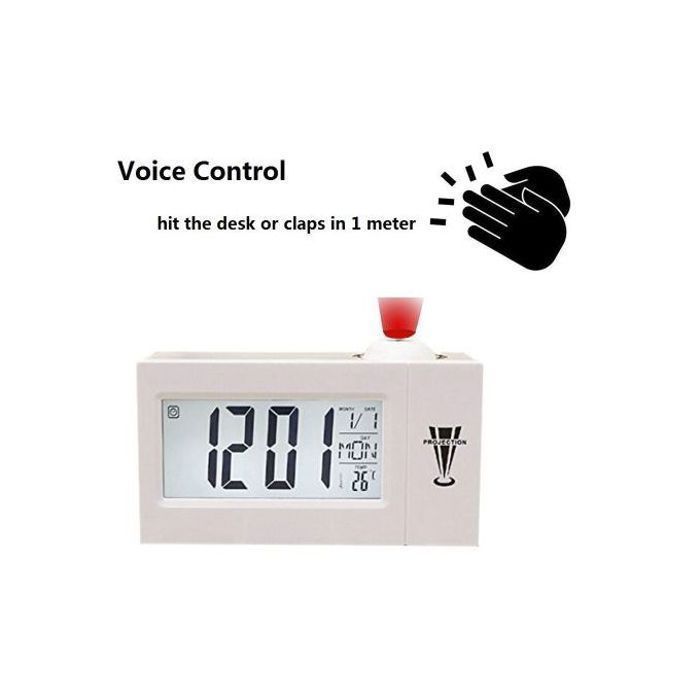 Réveil - iado - ED Digital Projection - Blanc - Contrôle vocal - Snooze