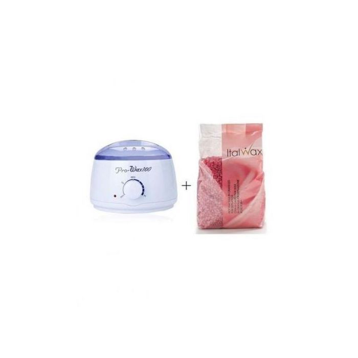 Pro Wax Machine Professionnel Chauffe-Cire pour Épilateur + CIRE ITALWAX  Rouge-1KG