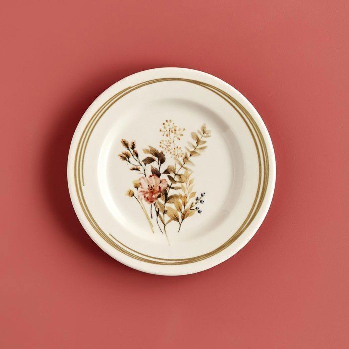 ASSIETTE À GÂTEAU FLORA EN GRÈS 20 CM - KAKI