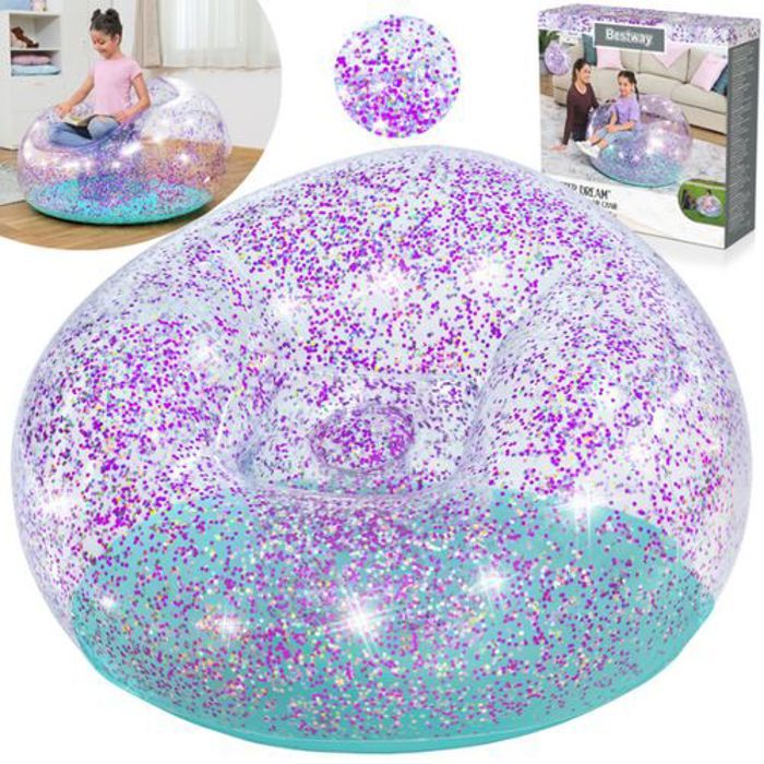 Bestway Fauteuil gonflable à Paillettes - Siège Pouf 114 x 112 x 66 cm