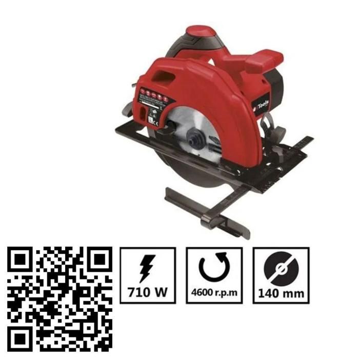 Scie circulaire Itools 710W, disque 140 mm, découpe à 45° et corps en aluminium