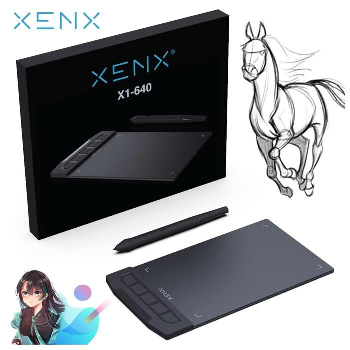 Tablette Graphique X1-640 – Ultra-Mince, Stylet Haute Précision, Multi-Compatibilité