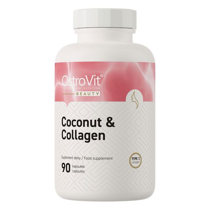 Coconut & Collagen 90 Caps - Collagène Marin, Huile de Coco MCT, Vitamine C