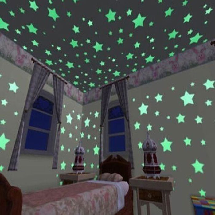 Etoiles décoratives - Non spécifié - 100 pcs - Fluorescentes - Multicolores - 3 cm