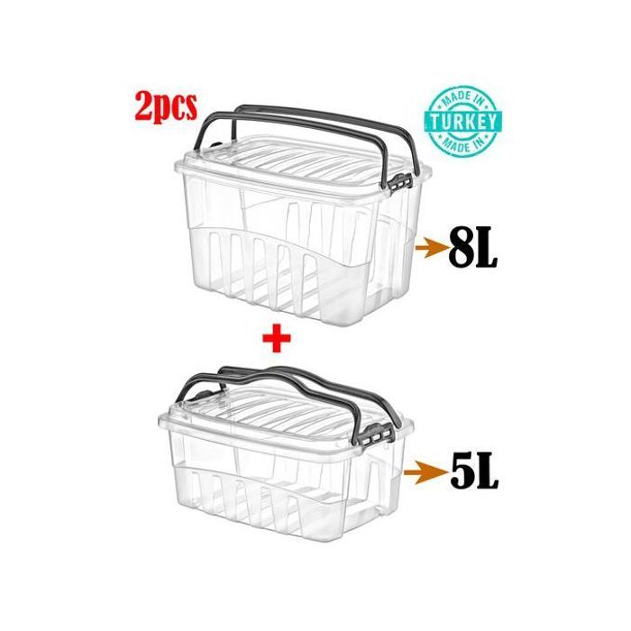 Paniers de pique-nique rectangulaires profonds (lot de 2)