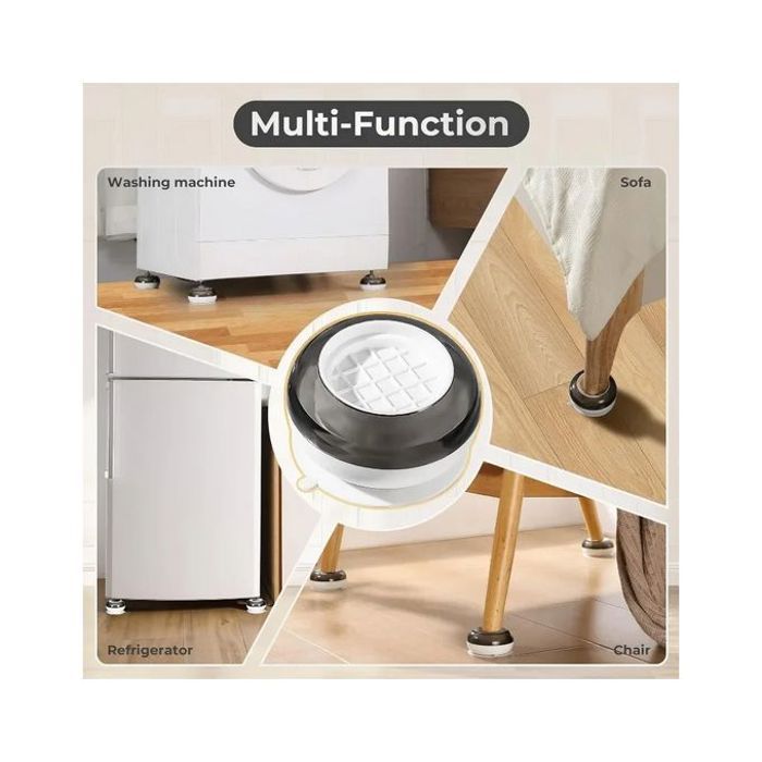 4 Pcs Tampons Anti-vibration pour Machine à Laver, Support Coussinets de Pieds Stabilisateur