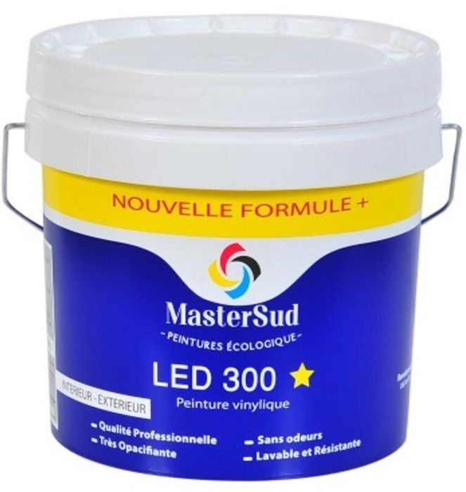 Peinture vinylique - LED - 300 - Blanc - 5KG - Acrylique - Intérieur