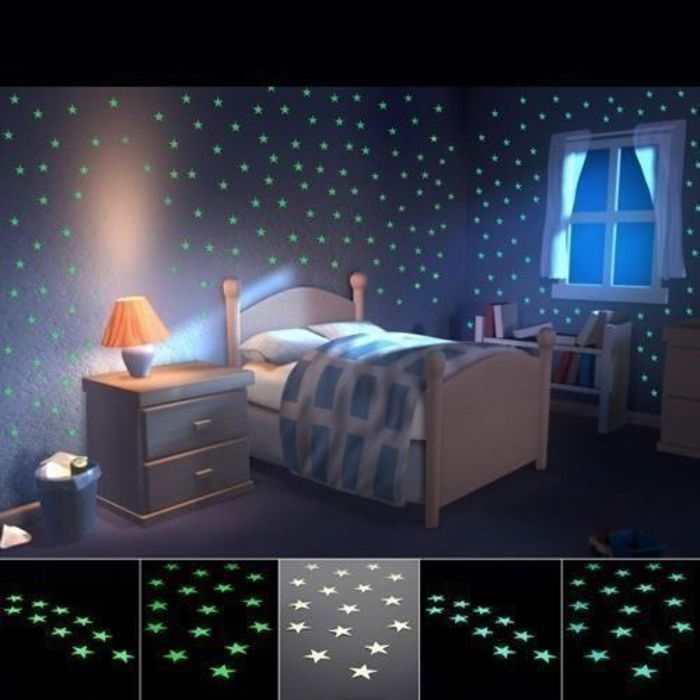 Stickers Muraux - Multicolore - 100Pcs - Lumineux dans le Noir - Décoration - Fêtes et Anniversaires