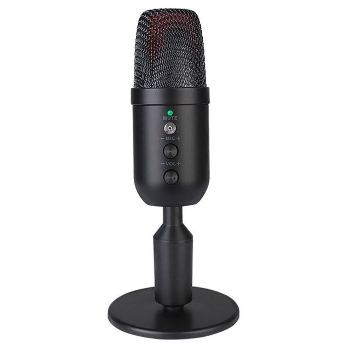 Microphone USB avec Contrôle de Gain, qualité Sonore Supérieure, Plug and Play, Microphone D'ordinateur Rotatif à 360 Degrés