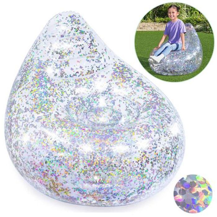 Bestway Fauteuil Canapé gonflable à paillettes pour Enfants - Pouf 72 x 72 x 64 cm