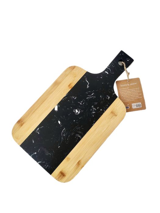 Planche à Découper - SK - 9589N - Bois et Marbre Noir - 45x25 cm - Élégante et Chic