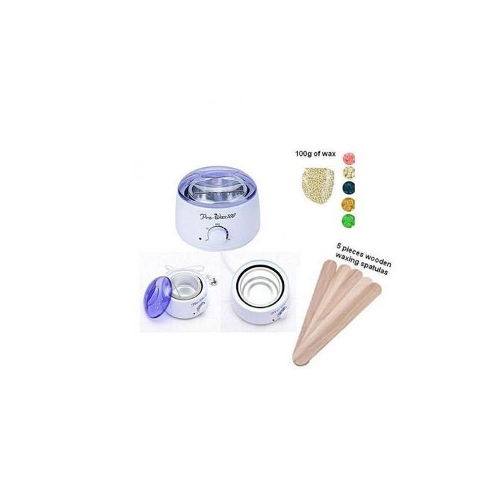 Pro Wax Pack cire Pro -Machine Professionnel Chauffe-Cire pro-wax +100 g cire de film + 5 spatules en bois