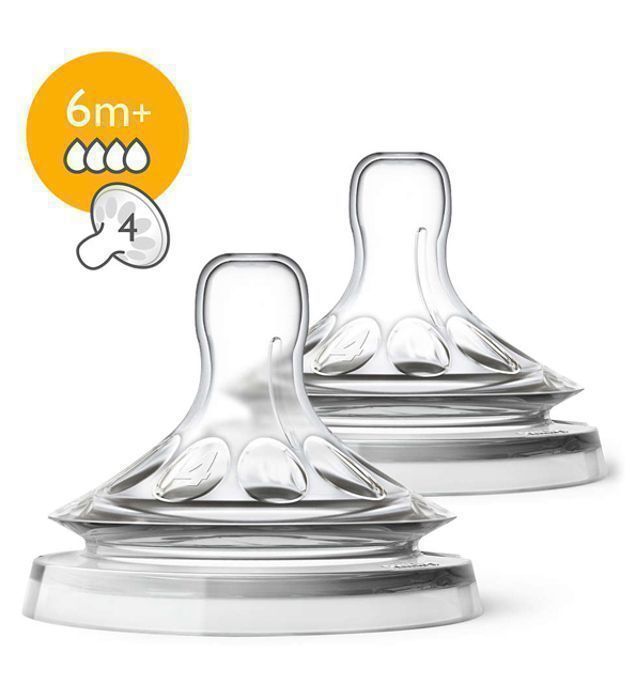 Avent - SCF044/27 - Tétine Natural 6 mois et + (Débit Rapide)