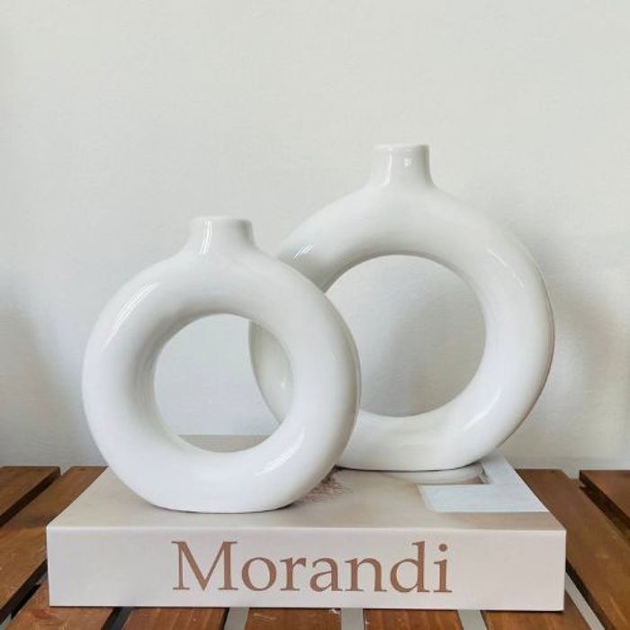 Vases miniatures - GENERIC - Donut - Céramique blanche - Design moderne - Décoration intérieure