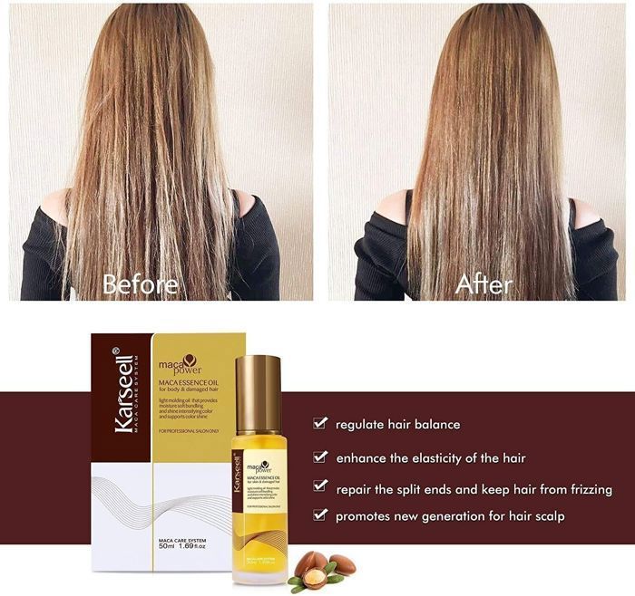 Sérum léger pressé à froid à l'huile d'argan marocaine Karseell pour la cicatrisation des cheveux