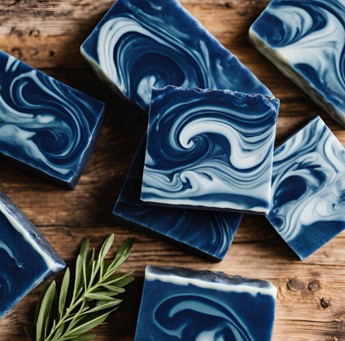 savon naturel au poudre de nila bleu