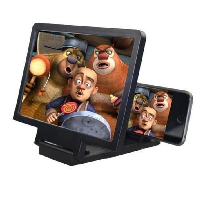 Support Téléphone Mobile - Universal - Loupe Vidéo - Écran Agrandi 3D - Portable - ABS Noir/Blanc