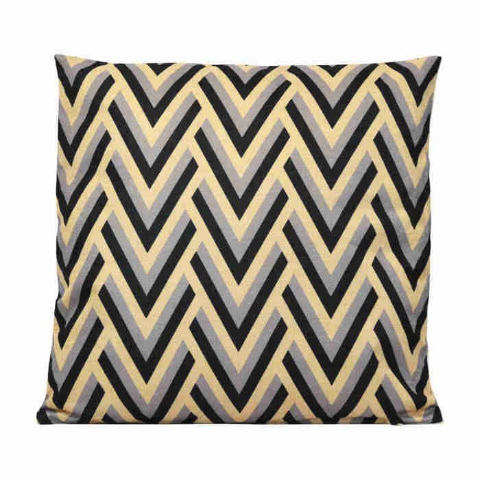Coussin - Waves - 45x45 cm - Coton naturel - Fermeture éclair - Intérieur