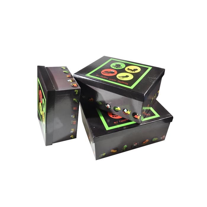 SET 3 BOITES EN  CARTON SCARY FRIENDS