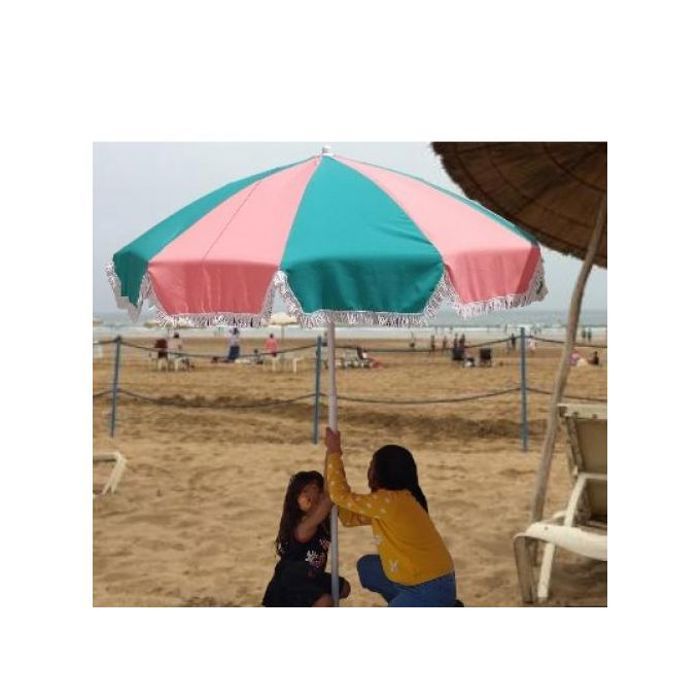 Parasol de Plage Ronde En Toile - DIAM. 170 CM - inclinable multicouleurs