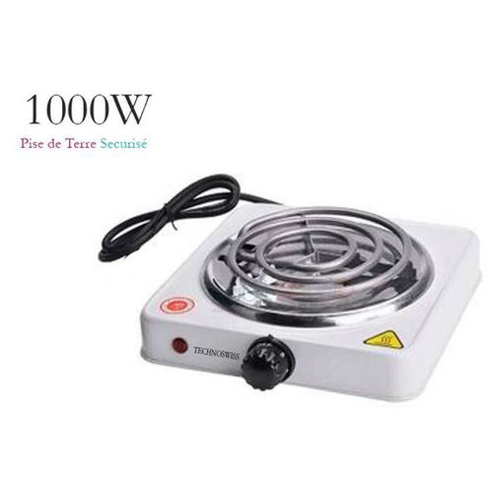 Plaques de cuisson - MARQUE - 1000W - Électrique - Sûr et économique - Blanc
