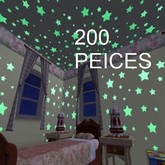 Étoiles Lumineuses - Non spécifié - Pack de 200 - Multicolore - Réutilisables - Brillent dans le noir