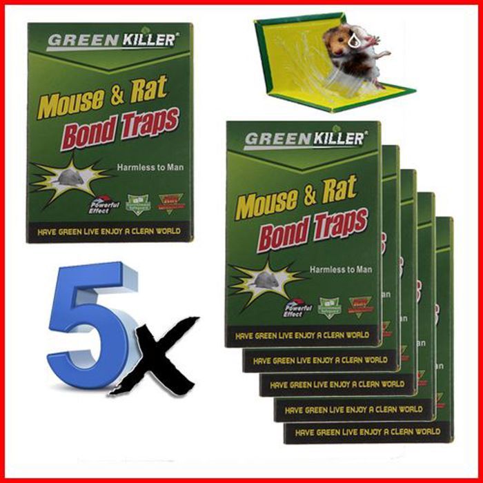 Pack de 5 PCS de piège à colle efficace pour chasser les souris, rats & reptiles