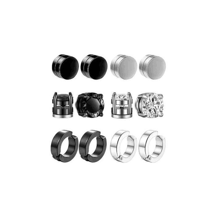 Pack 6 Paires Boucles D'oreilles Magnétique Cristal facile