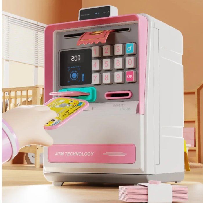 Tirelire Électronique Intelligente – Mini Distributeur Automatique avec Code, Face ID, Empreinte et Dépôt Automatique