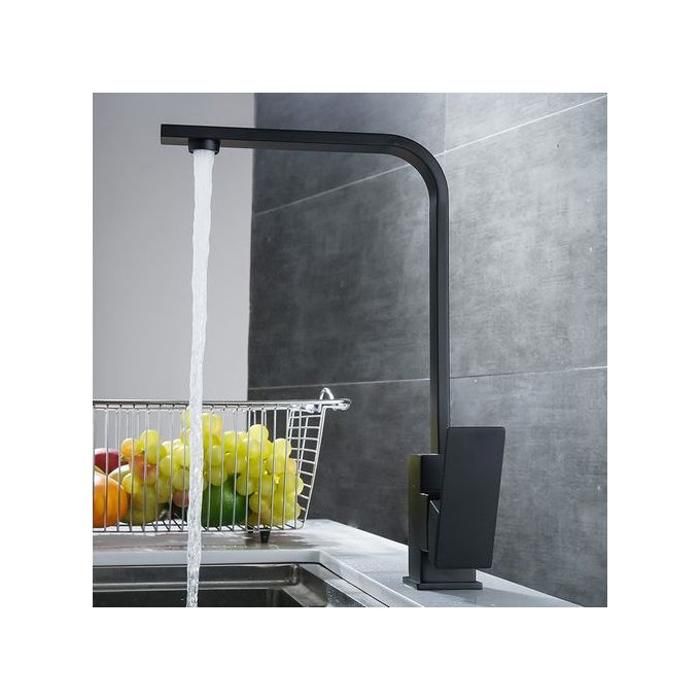 Robinet Mitigeur cuisine noir Acier Professionnel