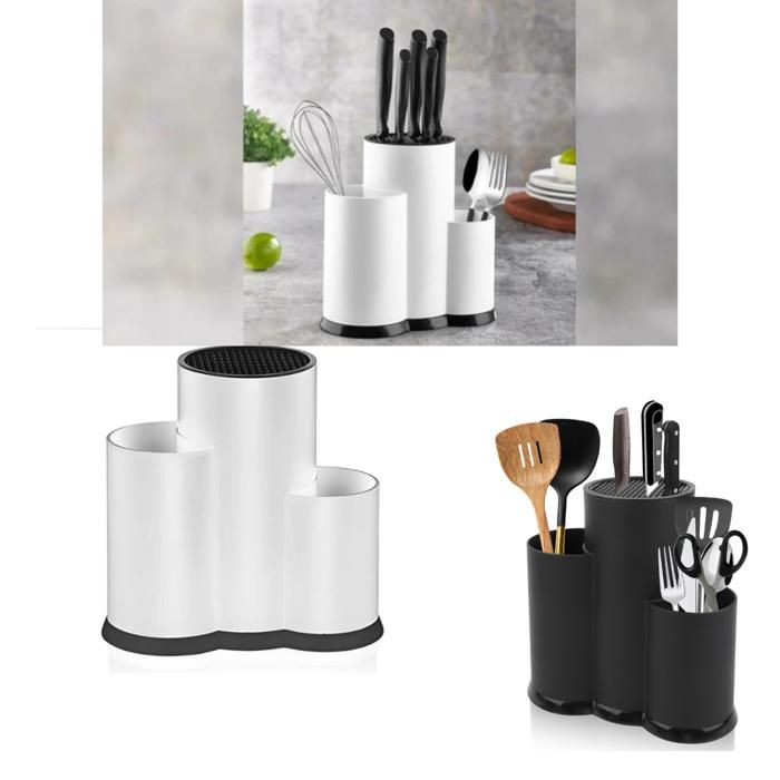 Porte couteau à anneau en acier inoxydable, ustensiles de cuisine(Couleur aléatoire)