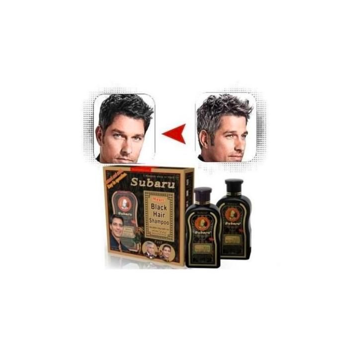 Shampoing Colorant Noir Subaru - Cheveux Noirs en 5 Minutes (200ml + 200ml)