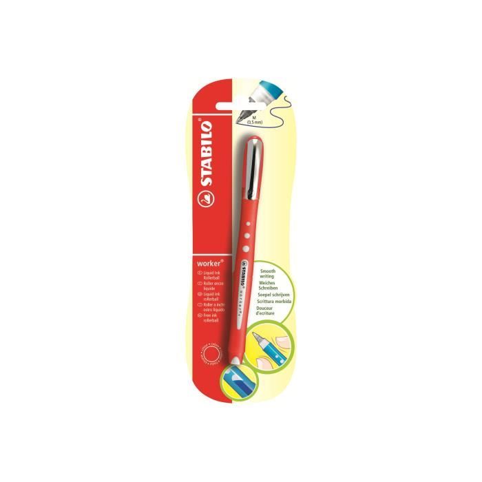 Stabilo worker colorful Roller rouge 0.5 mm pack de 10