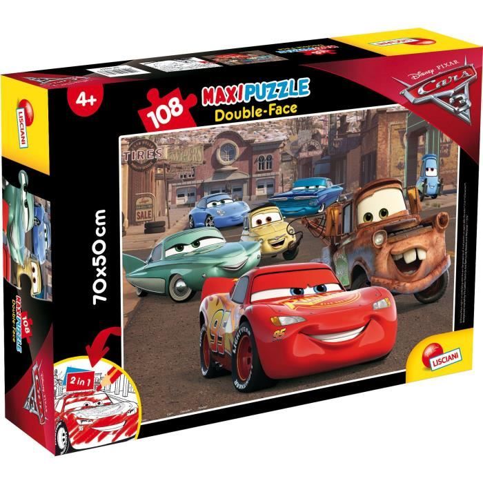Puzzle double face Disney Cars 3 Racer - LISCIANI GIOCHI - 108 pièces - Pour enfants dès 4 ans