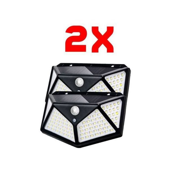Lot de 2 lampes solaires murales à détecteur de mouvement pour jardin