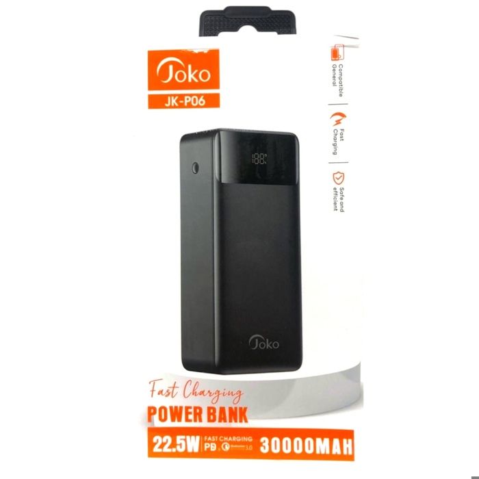 POWER BANK POUR TELEPHONE JOKO 30000Mah 22.5W pour charger les téléphones.