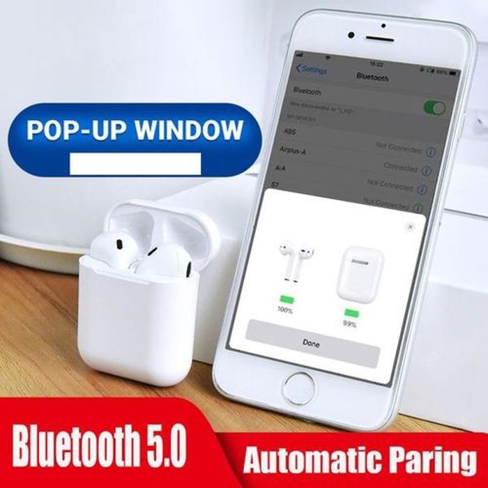 Écouteurs sans fil - i30 TWS - Bluetooth 5.0 - Couplage automatique - Super basse - Commande tactile