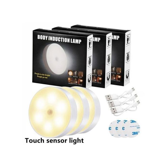 Veilleuse - Non spécifié - 3x - Détecteur de mouvement - Rechargeable USB - Lumière LED super brillante