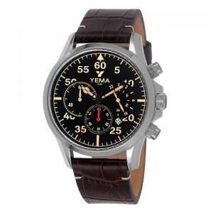 Montre - YEMA - YMHF1289 - Cuir Marron - Chronographe - 44 mm