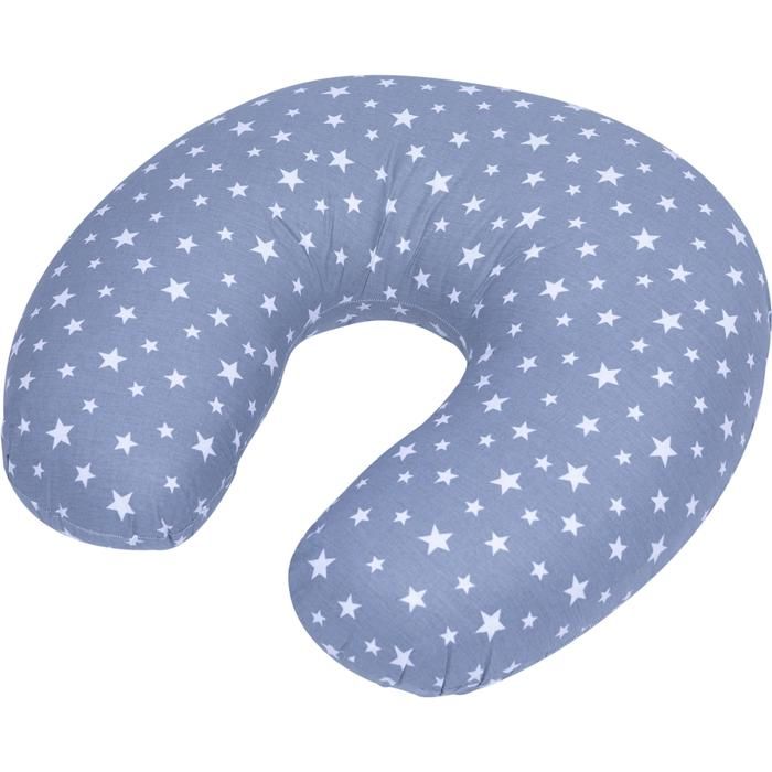 Coussins d'allaitement gris étoiles blanc