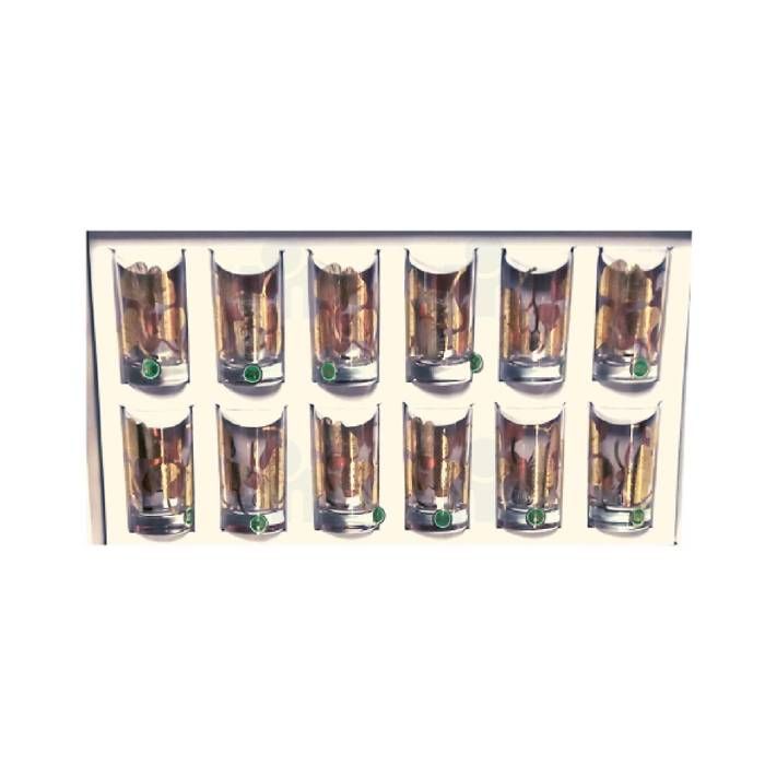 12 verres à thé décorés dorés Ada x15cl