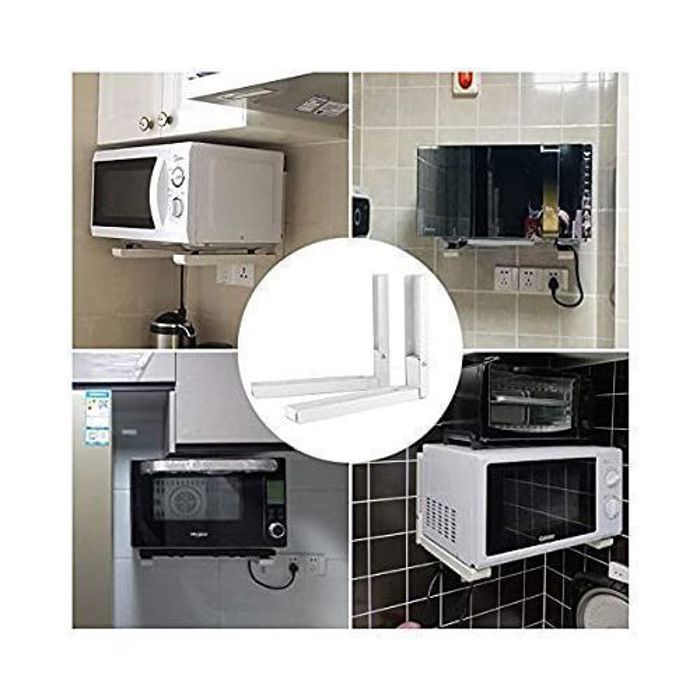 Support pour Four à Micro-Ondes,Equerres Etagere Pliantes Murale Réglable