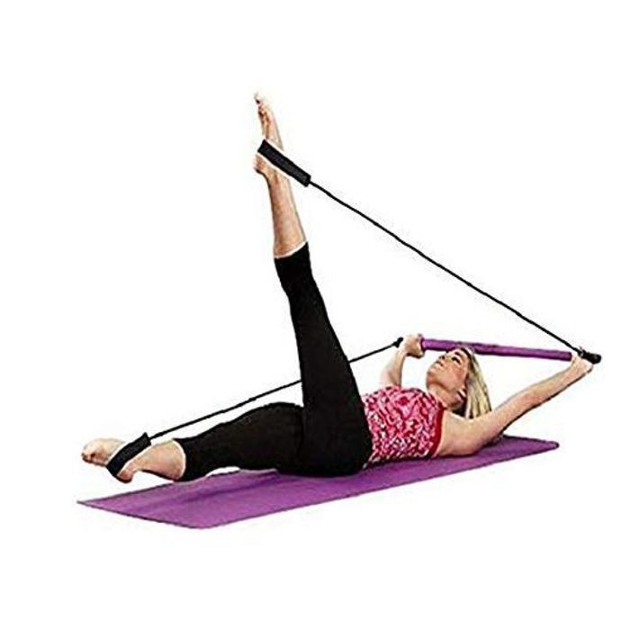 Studio Pilates Portable - Empower - Barre de résistance - Élastiques - Tapis - Multicolore