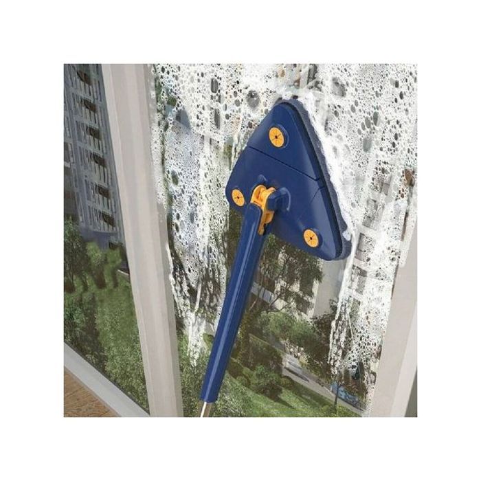 Balai serpillière triangulaire - Rotatif - Ergonomique - 360° - Microfibre - Réglable