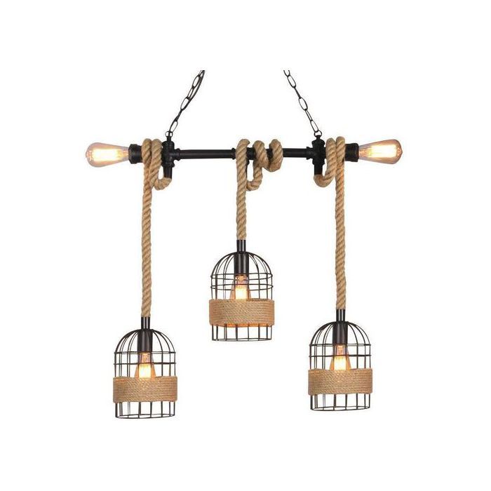 Suspension , Lustre 5 Têtes industrielle + 5 Ampoule Edison LED ST64
